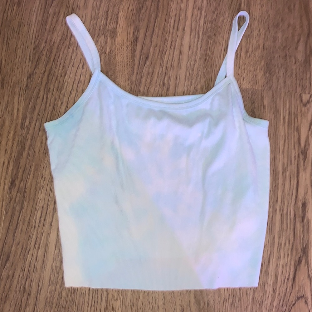 light blue tie dye tank top